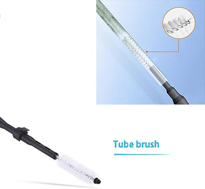 Carefree Fish 4IN1 Carbon Fiber Aquarium Cleaning Tools Long Handle Adjustable Length 18~24Inch Fish Tank Cleaner Kit Alage Scraper Scrubber Brushes Set Bewatermyfriend