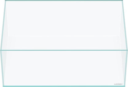 LANEDN 45S 5.4 Gal Shallow Tank, Shallow Fish Tank, Rimless Low Iron Tank W17.7×D11×H7.1 in(45x28x18cm); 5mm Thickness Aquascape Fish Tank, Black Leveling Mat Included Landen