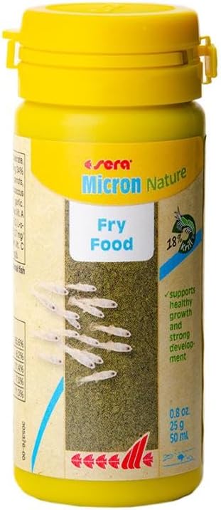 Sera Micron Nature 50ml (1,7 fl oz) | Ultra-Fine Fry Food with Krill & Spirulina for Fish & Amphibian Larvae | Free from Dyes & Preservatives | Supports Growth & Color Sera