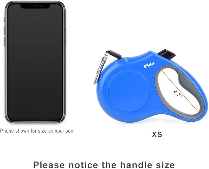 Fida Retractable Dog Leash X-Small Breed, 10 ft Durable Pet Walking Leash for Extra Small Dogs/Cats/Small Animals up to 18 lbs, 360° Tangle Free, Blue Fida