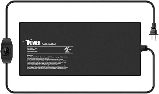 iPower 8 by 18 Inch Reptile Heating Pad with Temperature Adjustable Controller Knob, Under Tank Warmer Terrarium Heat Mat for Reptiles and Amphibians iPower