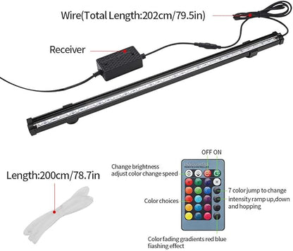 HCDMRE LED Air Bubble Light Aquarium Light Underwater Submersible Fish Tank Light Color Changing Making Oxygen Aquarium Tools,Us Plug,46cm/18.1" PAWPICO