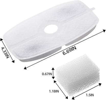 furrybaby Carbon Replacement Filters for Cat and Dog Fountain, Premium Pet Water Fountain Dispenser Filters (6 Packs for Rectangular White) - PAWPICO