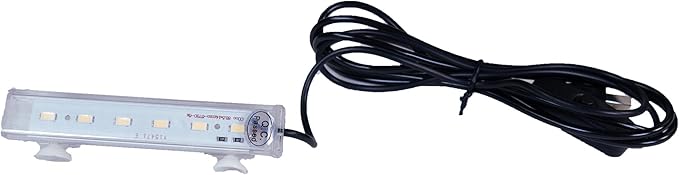 Penn-Plax Cascade Ultra Bright Fully Submersible Aquarium LED Accent Light with USB Power Cord – Great for Desktop and Nano Fish Tanks – White Penn-Plax