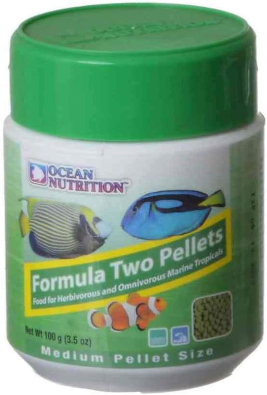 Ocean Nutrition Formula Two Pellets - Fish Food for Herbivorous & Omnivorous Marine Tropical Fish, High Protein(40%) - 3.5 oz (100 g) Medium Pellets OceanNutrition