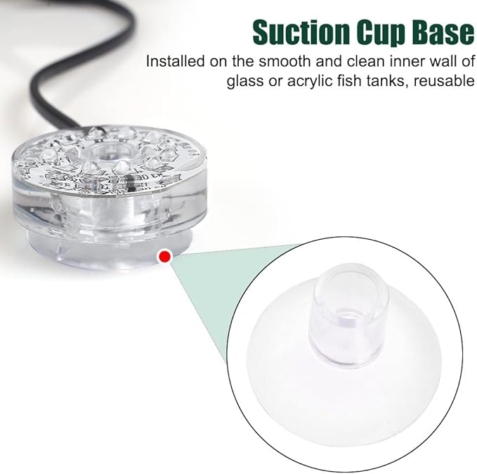 Fish Tank Light, Waterproof LED Aquarium Submersible Light USB Multicolor Decoration Light with Suction Cup for Fish Tanks Coral Tanks Aquatic Plant Tanks Mioyoow