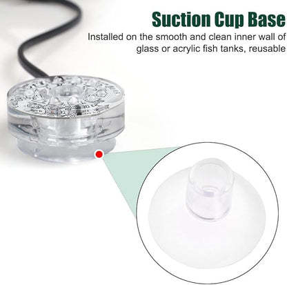 Fish Tank Light, Waterproof LED Aquarium Submersible Light USB Multicolor Decoration Light with Suction Cup for Fish Tanks Coral Tanks Aquatic Plant Tanks Mioyoow