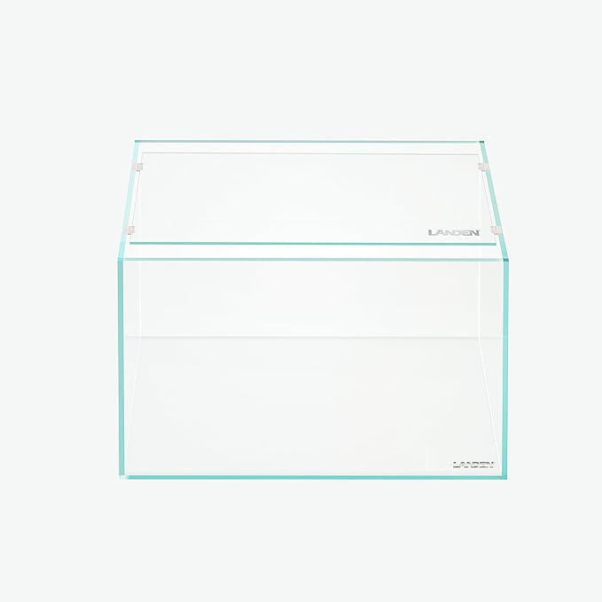 LANDEN 4mm Thick Clear Glass Aquarium Lid, Includes 4 Clips for Secure Placement, 342 x 168mm(13.46x6.61 inches for 350-354mm Inner Length Aquariums, Adapted to LANDEN NA362226 Landen