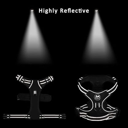 PoyPet No Pull Dog Harness, No Choke Front Lead Dog Reflective Harness, Adjustable Soft Padded Pet Vest with Easy Control Handle for Small to Large Dogs(Black,S) PoyPet