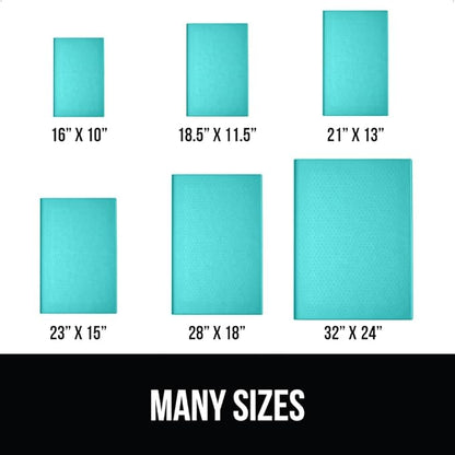 Gorilla Grip 100% Waterproof Raised Edge BPA Free Silicone Pet Feeding Mat, Dog Cat Food Mats Contain Spills Protects Floors, Placemats for Cats and Dogs Water Bowl, Pets Accessories 28x18 Turquoise - PAWPICO