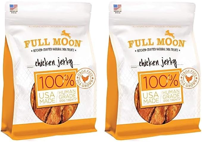 Full Moon Chicken Jerky Healthy All Natural Dog Treats Human Grade Made in USA Grain Free 24 oz (Pack of 2) - PAWPICO