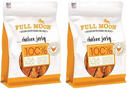 Full Moon Chicken Jerky Healthy All Natural Dog Treats Human Grade Made in USA Grain Free 24 oz (Pack of 2) - PAWPICO