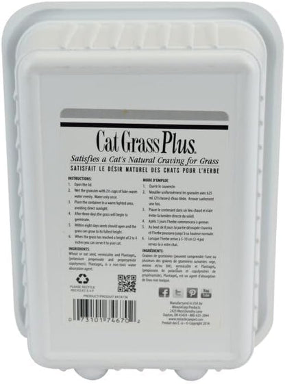 Miracle Care Cat-A'bout Cat Grass For Indoor Cats, 5.25 oz, Cat Grass Growing kit for all cats, Cat Grass Growing Kit Includes Potting Mix, Seeds, and Container MiracleCare