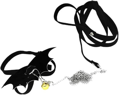 POPETPOP Turtle Harness and Leash Set : Tortoise Harness Strap with Wings Adjustable Collar Leash Walking Control Rope Great for Turtle (Black M) POPETPOP