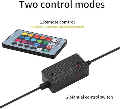 HCDMRE LED Air Bubble Light Aquarium Light Underwater Submersible Fish Tank Light Color Changing Making Oxygen Aquarium Tools,Us Plug,46cm/18.1" PAWPICO