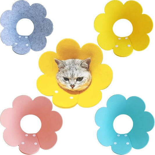 【4PCS】 Soft Cat Cone Collar,Adjustable Protective Collars for Pet Cat,Recovery cat E Collar, Anti-Bite Lick Wound Healing Soft cat Cones to Stop Licking cono para perro Cone for cat Cone Soft (M) MADCOAHLOO