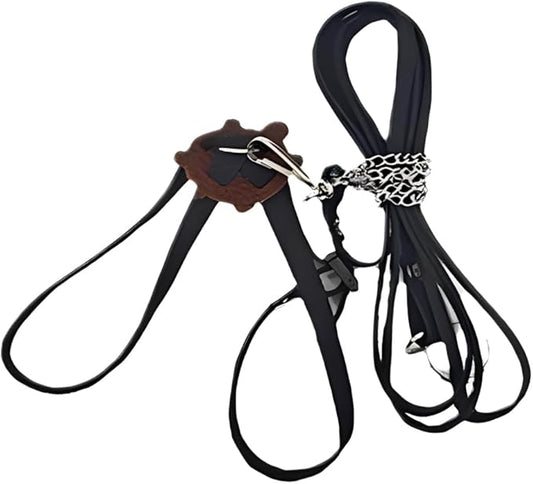 Tortoise Leash， Adjustable Control Rope Turtle Leash and Harness Pet Walking Rope for Small Medium and Large Turtle Pets Outdoor Walking Training Supplies，Black S cyhaen