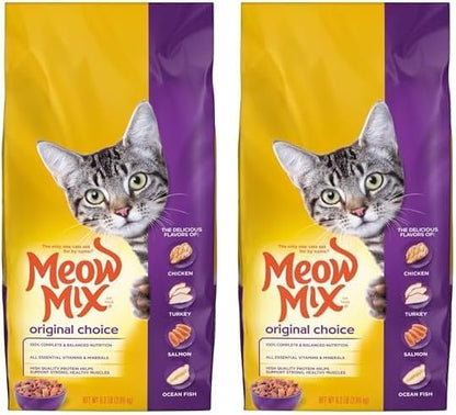 Meow Mix Original Choice Dry Cat Food, 6.3 Pound Bag (Pack of 2) MeowMix