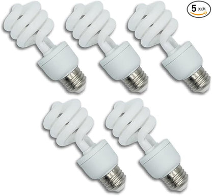 lumenivo 15 Watt UVB Reptile Light 5.0 15W Spiral Reptile Heat Terrarium Light Bulbs for Turtles, Gecko, Tortoise, Snake, Lizard, Chameleons, and Insects - 120V - 5 Pack Lumenivo