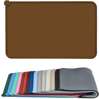 AUDWUD Silicone Waterproof Dog Cat Pet Feeding Mats,Anti Slip Pet Bowl Mats,Pet Feeding Mat, 24" x 16" - PAWPICO