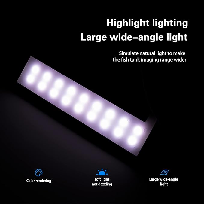 F FROK FFrok Aquarium Light for Fish Tank, Clip on LED Fish Tank Light, Clamp Aquarium Light with 5 Colors for 7 Gallons Tank, Betta Fish Tank, Miniature Landscape (Black) PAWPICO