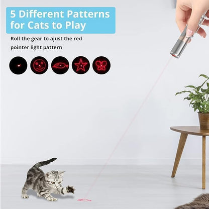 Cat Toy, 2 Pieces USB Rechargeable, Long Range 5 Modes, Interactive Kitten Toy for Indoor Cat and Dog - PAWPICO