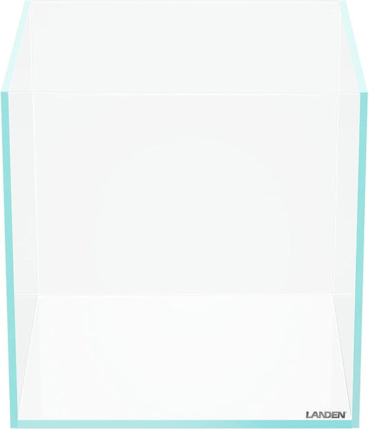 LANDEN 25C 3.7 Gallon Cube Rimless Low Iron Aquarium Tank, W9.84×D9.84×H9.84 in(25x25x25cm) 5mm Thickness with Nano Foam Leveling Mat Included Landen