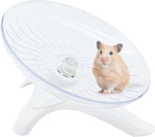Hamster Flying Saucer Silent Running Exercise Wheel for Hamsters, Gerbils, Mice,Hedgehog and Other Small Pets Silent Running Wheel Hamster Wheel (White) Nawhed