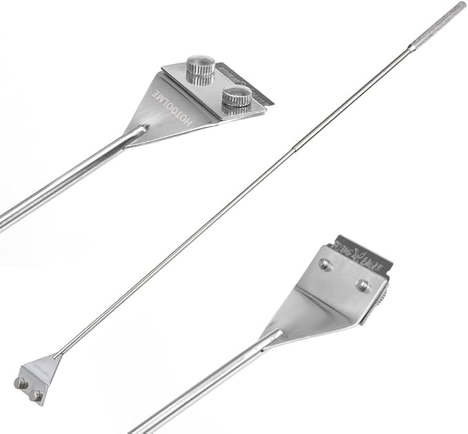 HOTOOLME Aquarium Scraper, 25.6" Stainless Steel Scraper Cleaning Razor with 10 Blades for Glass Aquarium Fish Tank HOTOOLME