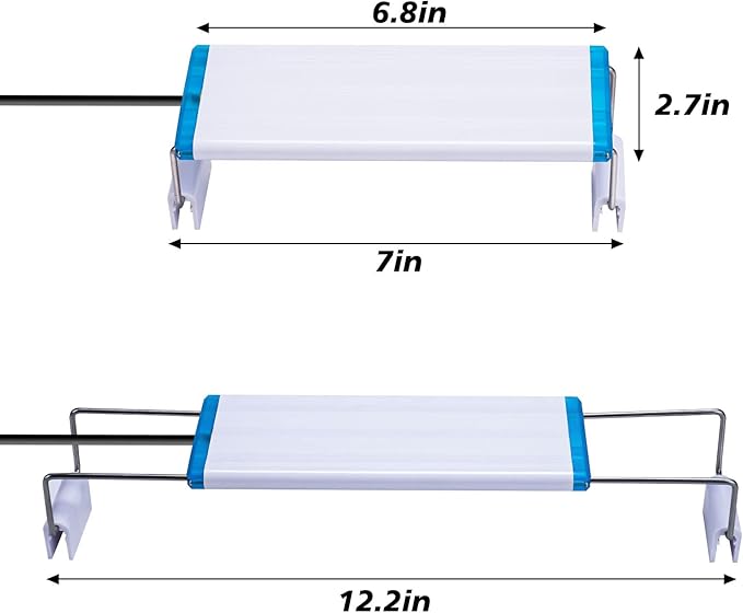 LED Aquarium Light Full Spectrum Fish Tank Lights 7" 8" 10" 12" 8W Multi-Color Freshwater Saltwater Plant Lamp White Blue Red LEDs Oltraman