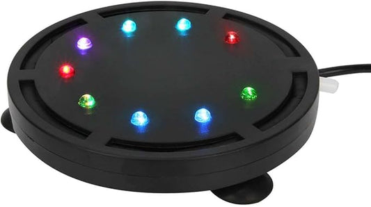 5 inch 12LEDs Aquarium Air Bubble Light, Multi-Colored Submersible Fish Tank Air Stone Disk Lamp Underwater Bubbler Light for Fish Tanks and Fish Ponds LEDGLE