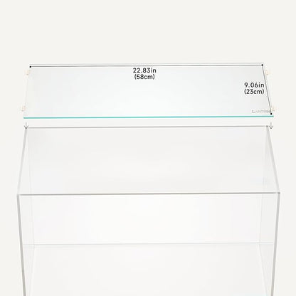 LANDEN 4mm Thick Clear Glass Aquarium Lid,Includes 4 Clips for Secure Placement, 580 x 230mm,(22.83x9.06 inches) for 583-585mm Inner Length Aquariums,Adapted to SD603036/SL603018 Landen