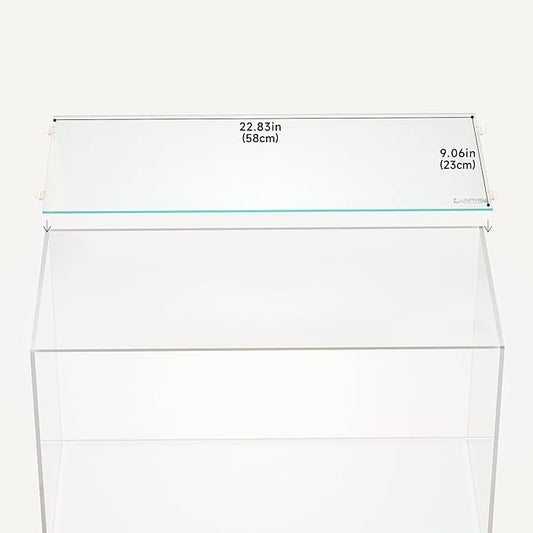 LANDEN 4mm Thick Clear Glass Aquarium Lid,Includes 4 Clips for Secure Placement, 580 x 230mm,(22.83x9.06 inches) for 583-585mm Inner Length Aquariums,Adapted to SD603036/SL603018 Landen