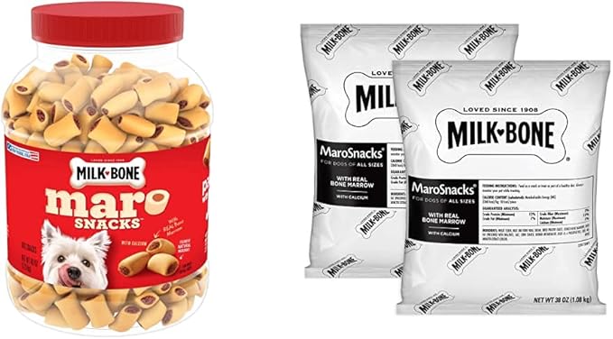 Milk-Bone MaroSnacks Dog Treats Bundle: 40 Ounce Canister + 2 Refill Packs - PAWPICO