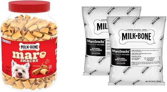 Milk-Bone MaroSnacks Dog Treats Bundle: 40 Ounce Canister + 2 Refill Packs - PAWPICO