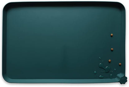 Hoki Found L Silicone Pet Food Mats Tray - Non Slip Pet Dog Cat Bowl Mats Placemat - Dog Pet Cat Feeding Mat - Waterproof Dog Cat Food Mats -Pet Water Mats for Carpet -Dark Cedar - PAWPICO