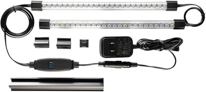 GloFish 10 Inch LED Light Stick 2 Count - White, Blue and, Magenta Aquarium Lights - Tank Sizes Up to 75 Gallons GloFish