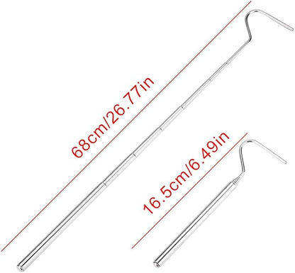 Snake Hook, Stainless Steel Extensible Telescoping Snake Catcher Hook Collapsible Reptile Hook Telescoping Capture Hook for Catching Handling Grabber Separate Small Pet Snake ViaGasaFamido