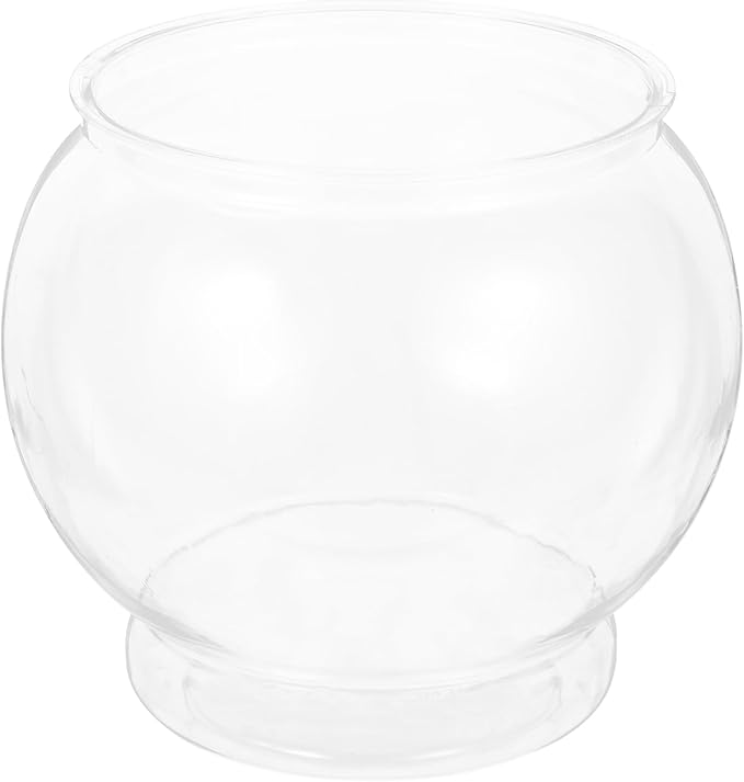 POPETPOP Plastic Fish Bowls Round Aquarium Clear Fish Keeper Fishbowl Vase Pot for Wedding Party Event Christmas Holiday Home Decor 18cm POPETPOP
