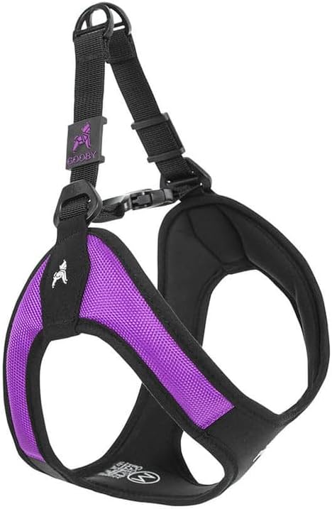 Gooby Escape Free Easy Fit Harness - Purple, X-Small - No Pull Step-in Patented Small Dog Harness with Quick Release Buckle - Perfect On The Go No Pull Harness for Small Dogs or Medium Dog Harness Gooby