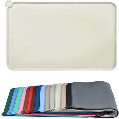 AUDWUD Silicone Waterproof Dog Cat Pet Feeding Mats,Anti Slip Pet Bowl Mats,Pet Feeding Mat, 28" x 18" - PAWPICO