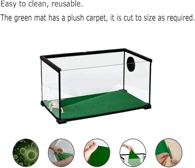 Tfwadmx Reptile Carpet, 2 Pack of Bearded Dragon Mat Terrarium Substrate Liner Bedding for Snake Turtle Lizard Geckos Hermit Crabs (24'' X 16'') Tfwadmx
