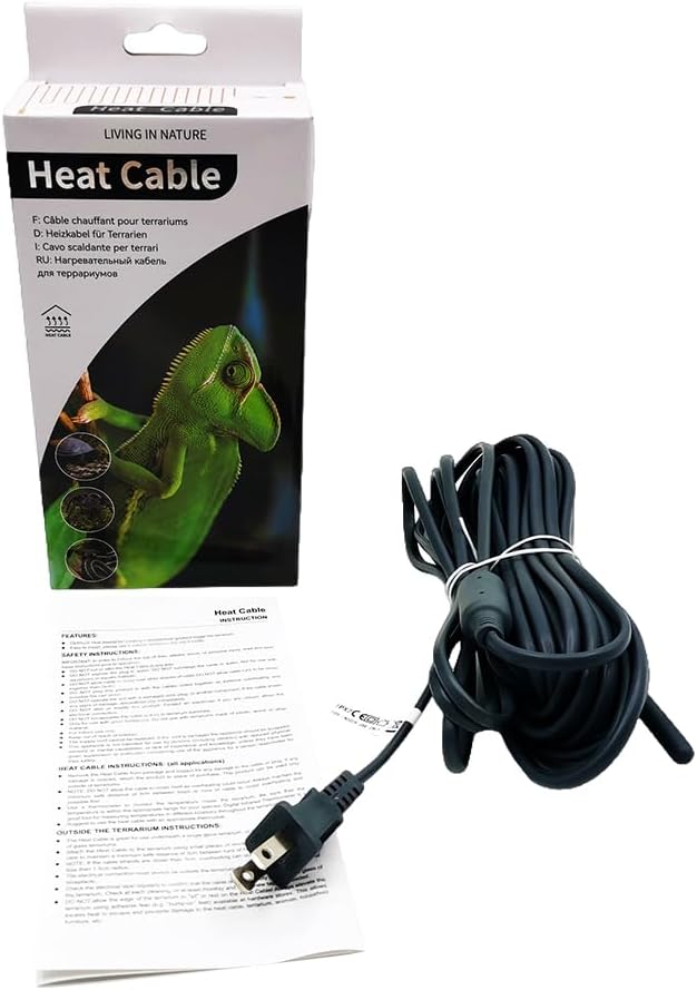 Elektrisches Heizkabel Mit Stecker für Terrarium Heizung,Reptilienwärmekabel Schlangen, Echsen, Geckos, Spinnen, Schildkröte，Aquarium Heizkabel (5m,25w) MincoHome