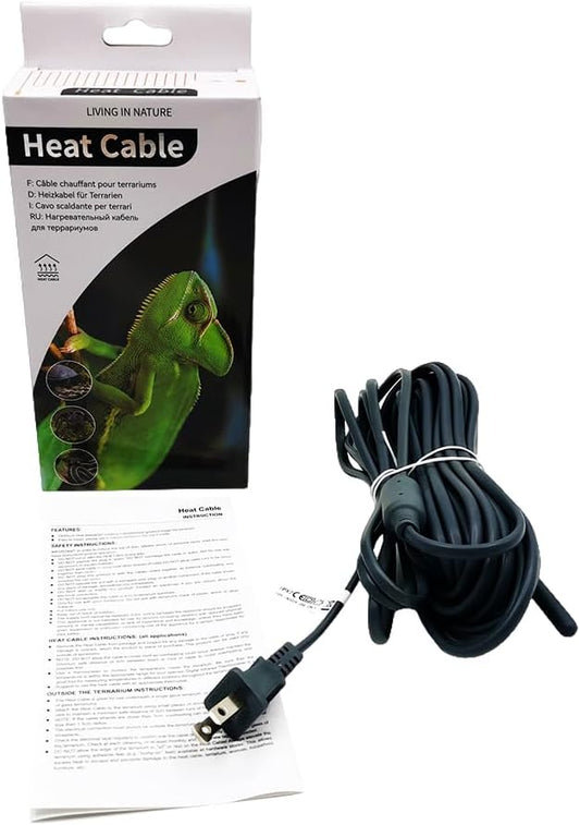 Elektrisches Heizkabel Mit Stecker für Terrarium Heizung,Reptilienwärmekabel Schlangen, Echsen, Geckos, Spinnen, Schildkröte，Aquarium Heizkabel (5m,25w) MincoHome