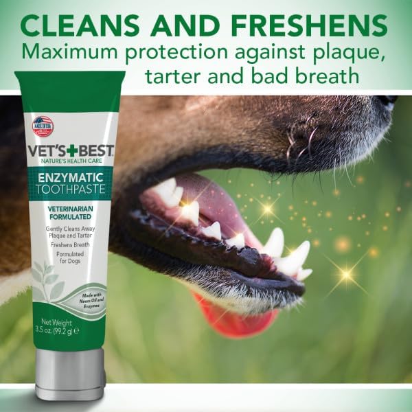 Vet's Best Enzymatic Dog Toothpaste - Teeth Cleaning and Fresh Breath Dental Care Gel - Vet Formulated - 3.5 oz Tubes (12 Pack) VetsBest