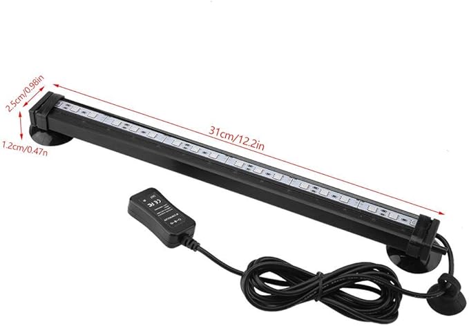 TOPINCN LED Aquarium Light Fish Tank Bubble Light Underwater Led Light with Remote Control + Manual Color Change - Highlight Colorful Aquarium Light Kit(US Plug)(31cm) TOPINCN