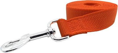 Nylon Dog Training Leash, Traction Rope, 4Ft /5 Foot /6 Feet Long, 5/8 inch 3/4 Inch 1 Inch Wide, for Small and Medium Dogs (3/4'' x 4 F, Orange) TAIDA