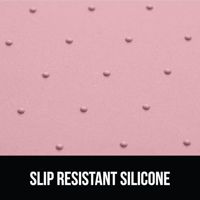 Gorilla Grip 100% Waterproof Raised Edge BPA Free Silicone Pet Feeding Mat, Dog Cat Food Mats Contain Spills Protects Floors, Placemats for Cats and Dogs Water Bowl, Pets Accessories 16x10, Pink - PAWPICO