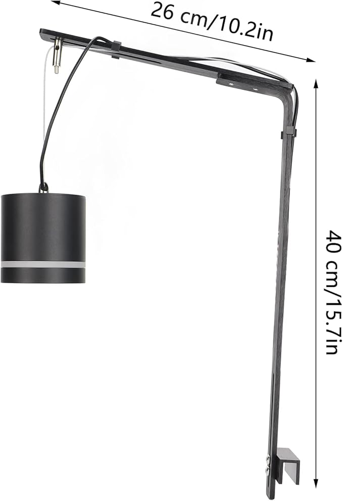 Tnfeeon Fish Drop Light Mount, Light Holder Metal Lamp Bracket Support for Reptile Glass Terrarium Full Spectrum Drop Light Tnfeeon