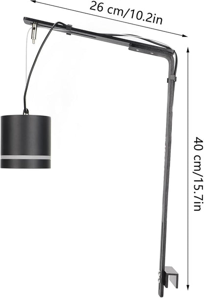 Tnfeeon Fish Drop Light Mount, Light Holder Metal Lamp Bracket Support for Reptile Glass Terrarium Full Spectrum Drop Light Tnfeeon